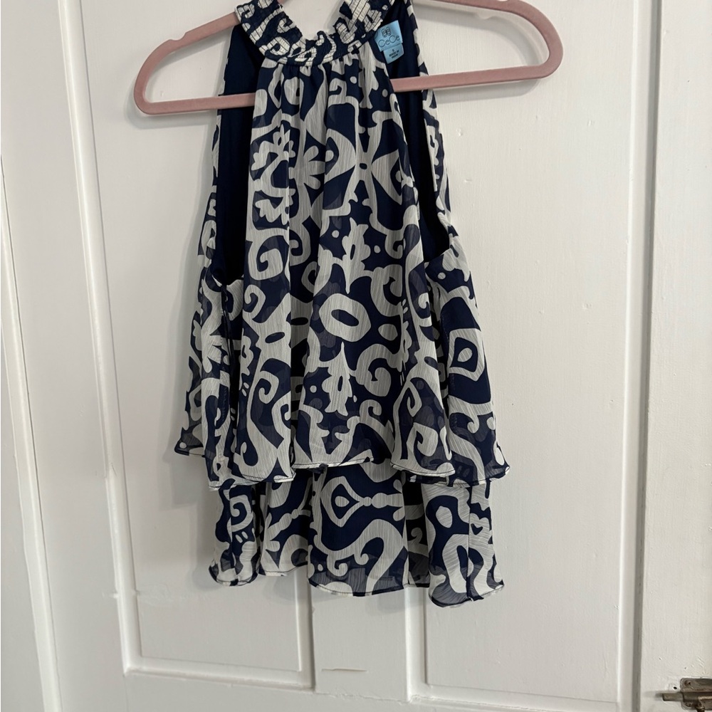 Navy and White CeCe Top